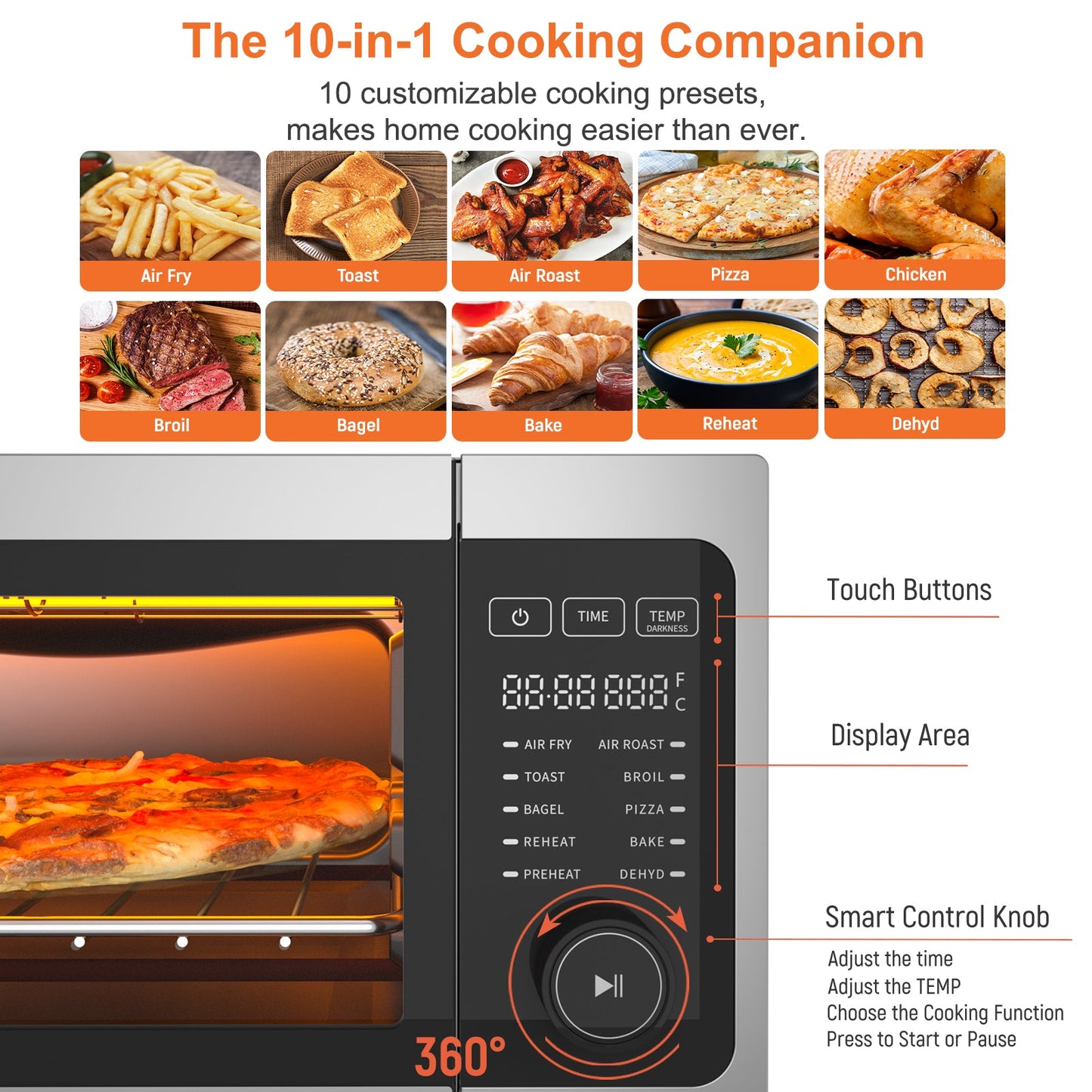 Fabuletta 10-in-1 Air Fryer Toaster Oven Combo | FAO002